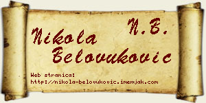 Nikola Belovuković vizit kartica